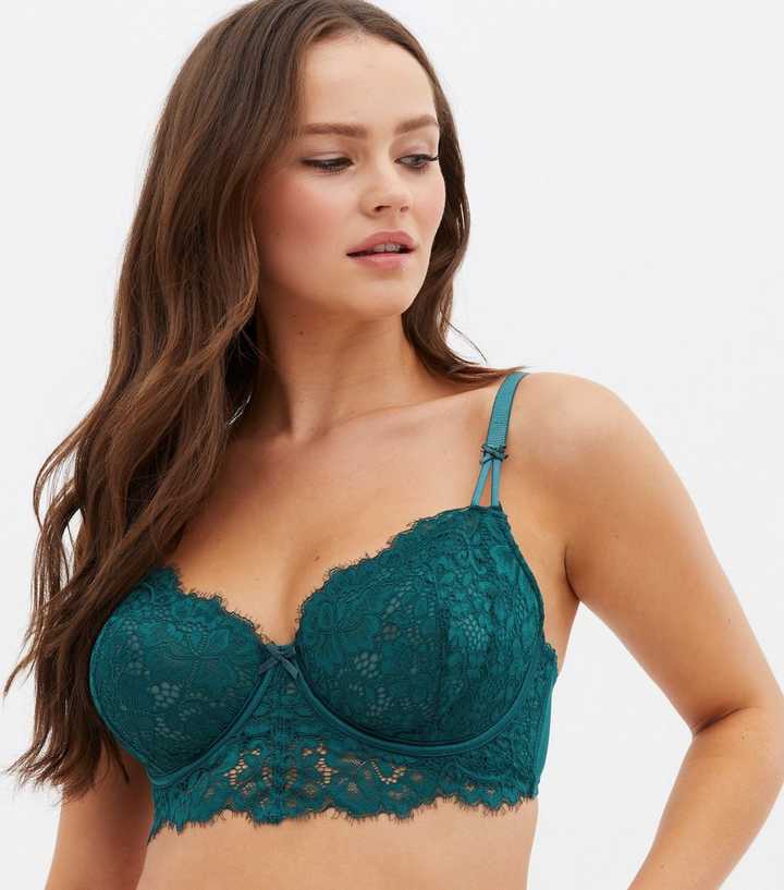 Green Eyelash Strapping Underwired Cup Dd+ Bra