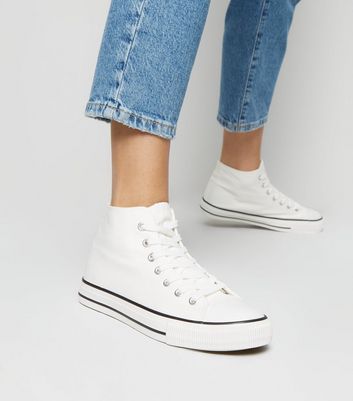 shop for White Canvas High Top Trainers New Look Vegan at Shopo