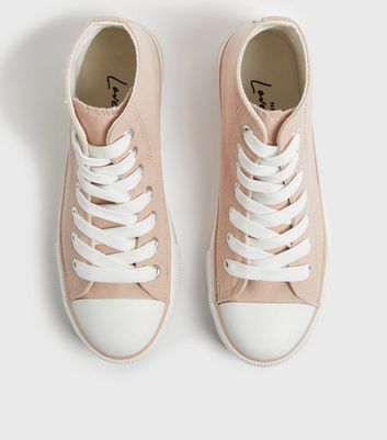 Click to view product details and reviews for Pink Canvas High Top Trainers New Look Vegan.