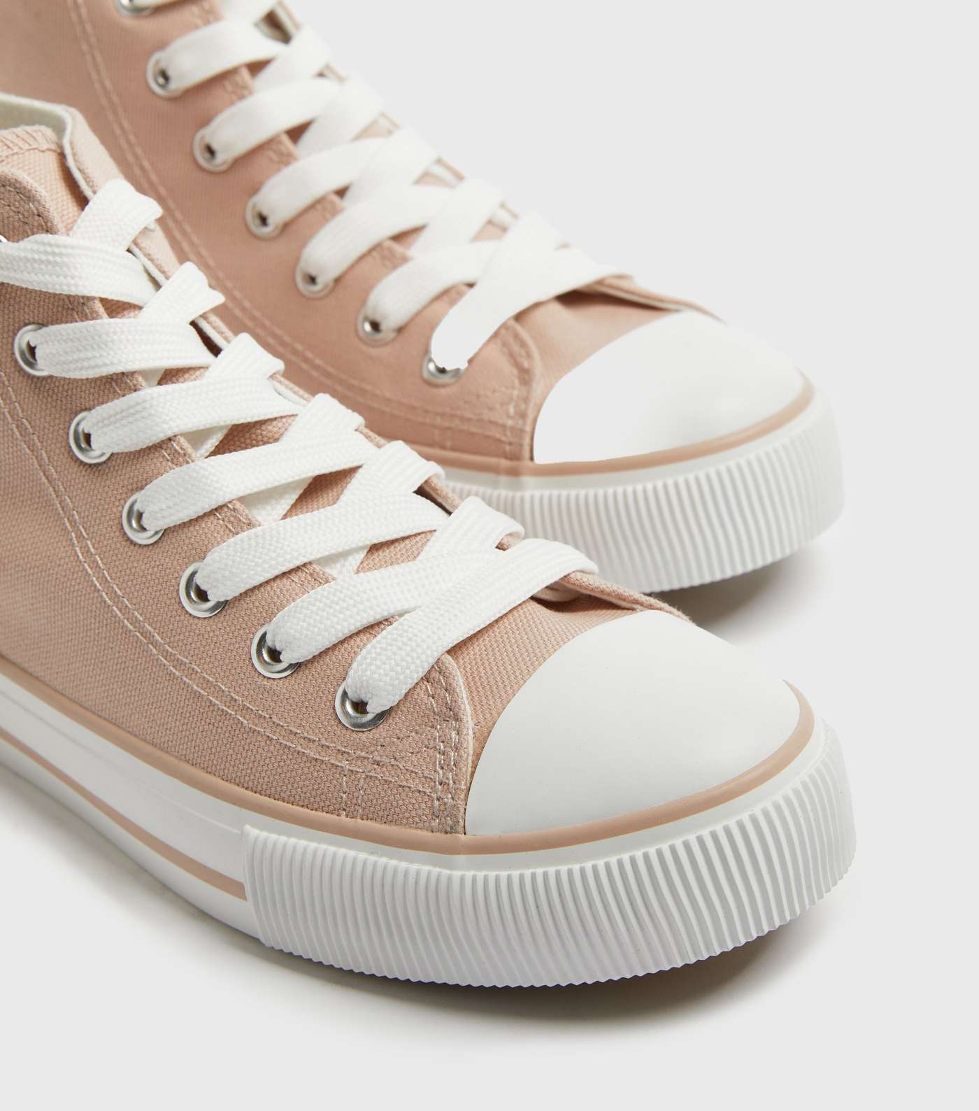 Pink Canvas High Top Trainers Image 4