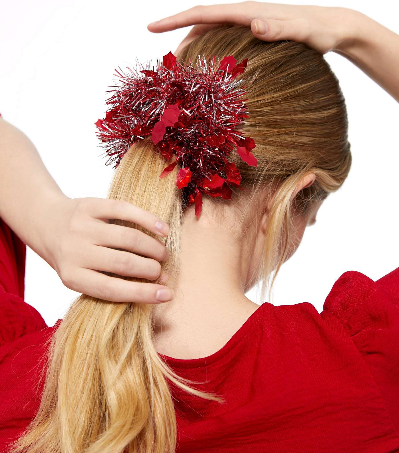 Red Christmas Tinsel Scrunchie  Image 2