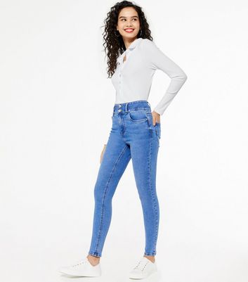 Bright Blue 'Lift & Shape' High Waist Yazmin Skinny Jeans New Look