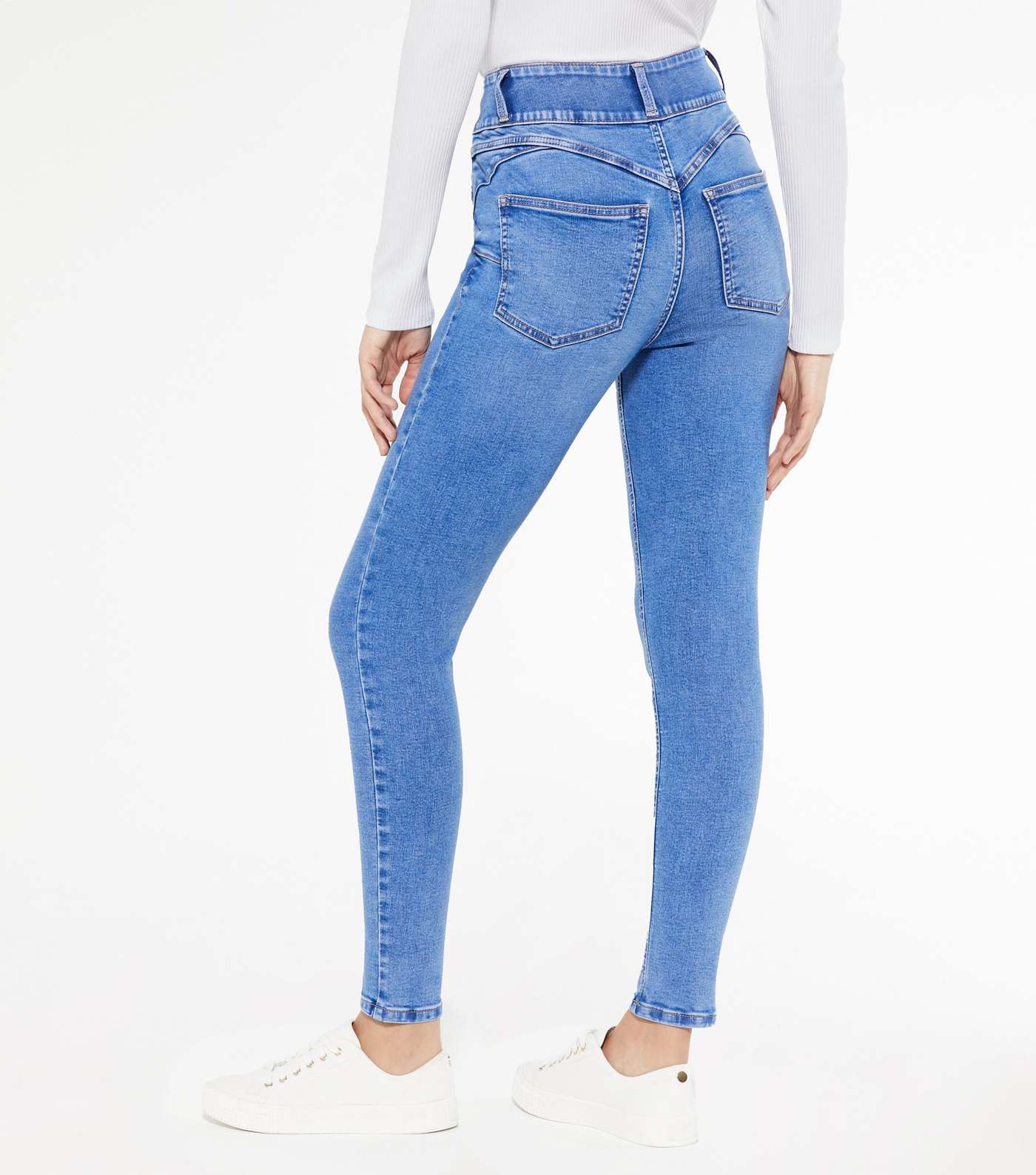 Bright Blue 'Lift & Shape' High Waist Yazmin Skinny Jeans Image 3
