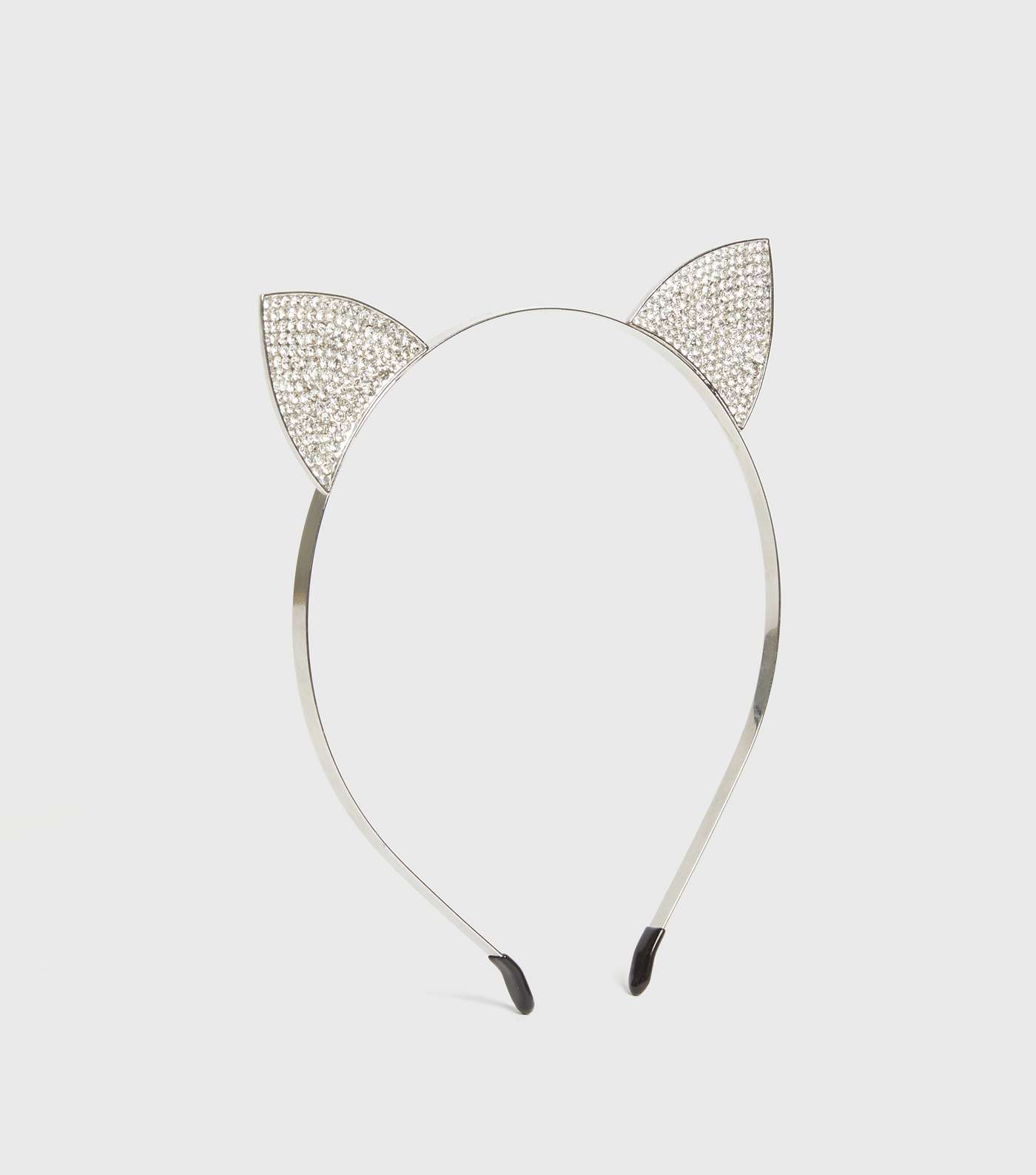 Silver Halloween Diamanté Cat Ear Headband