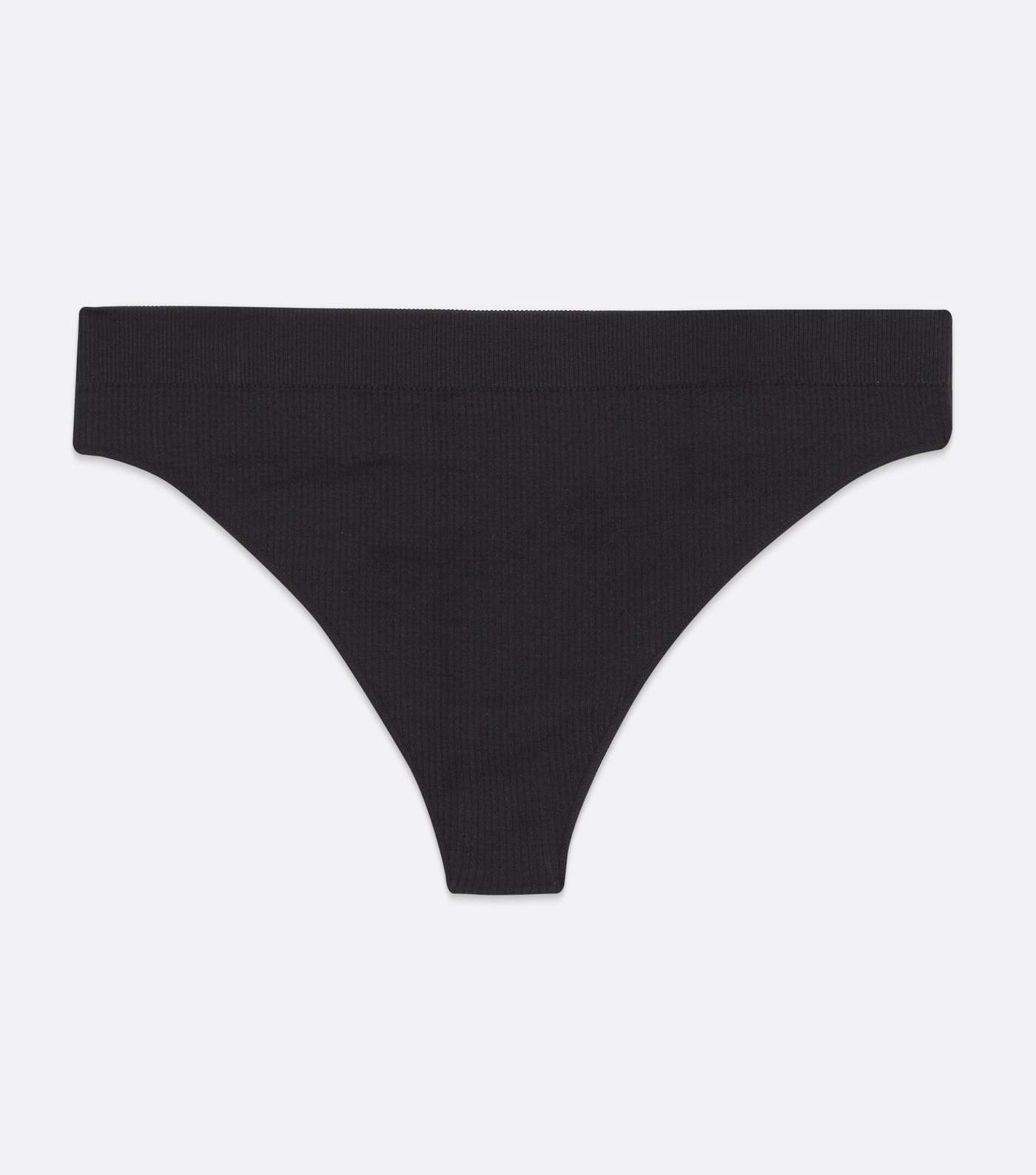 Curves Black Ribbed Seamless Briefs Image 5
