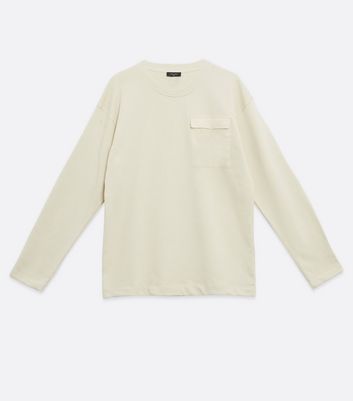 Image of Cream Pocket Front Sweatshirt New Look