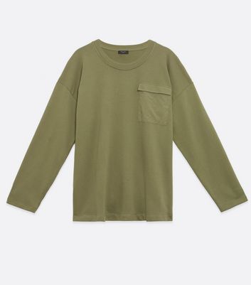 Image of Green Pocket Front Sweatshirt New Look