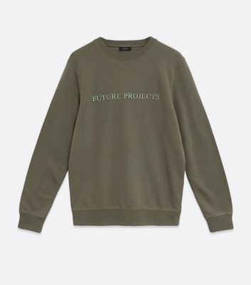 Image of Olive Future Projects Logo Sweatshirt New Look