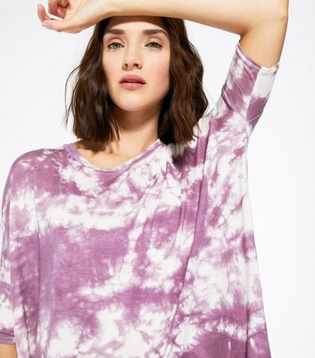 purple tie dye t shirt dress