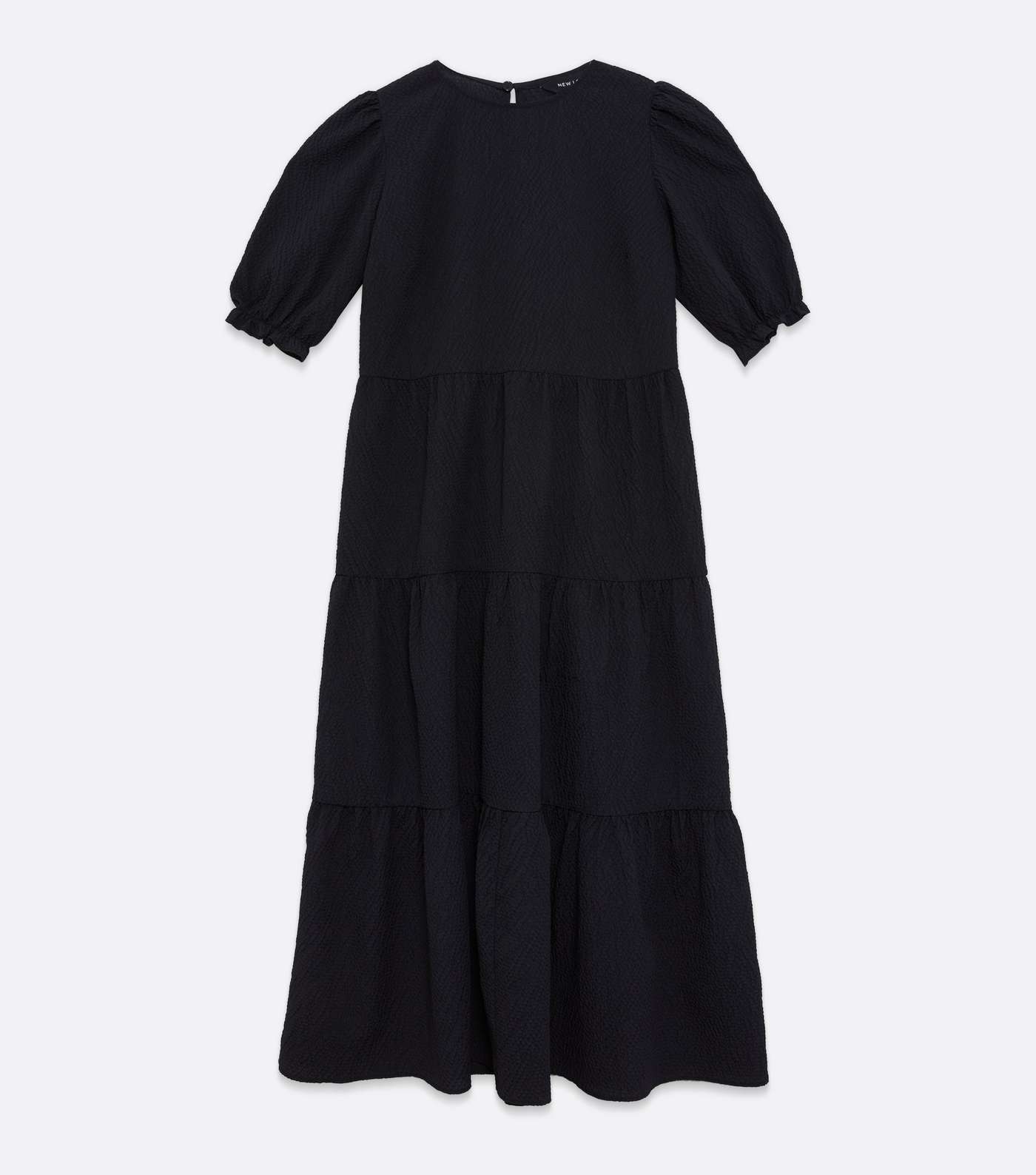 Black Puff Sleeve Smock Dress  Image 5