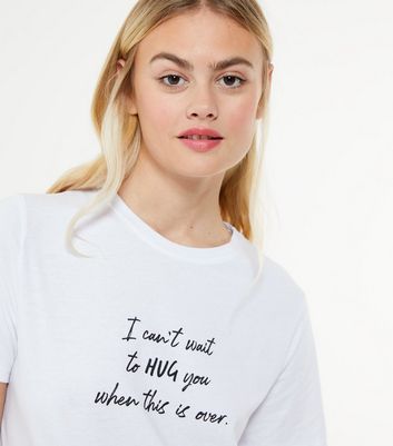 White I Can't Wait Slogan T-Shirt | New 