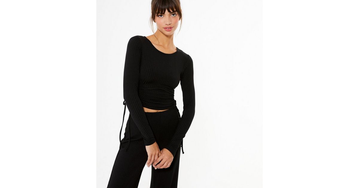 ruched tie flares