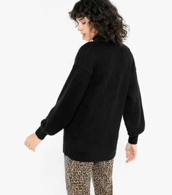 womens black knit cardigan