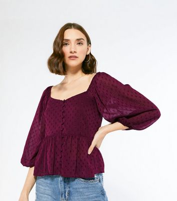 Burgundy store chiffon blouse