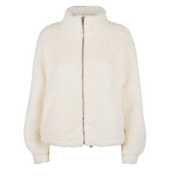 new look white teddy jacket