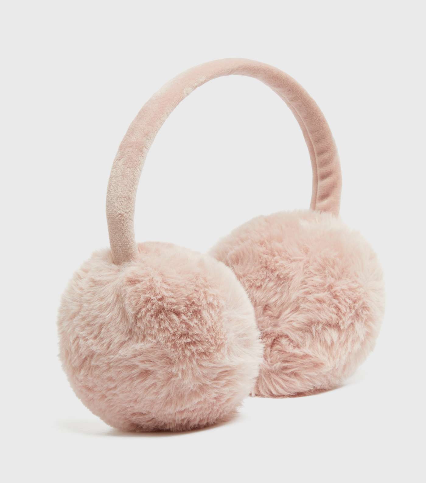 Pink Plain Faux Fur Ear Muffs 