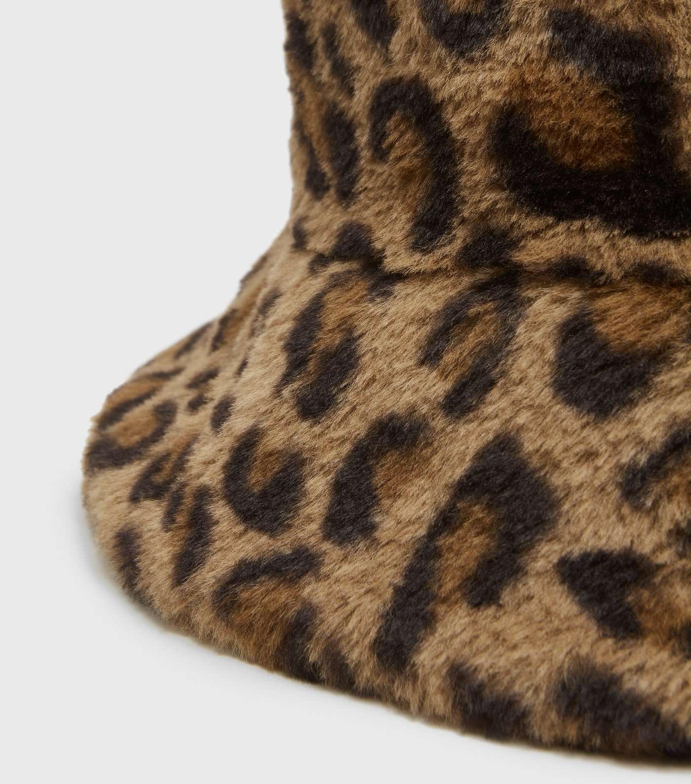 Brown Leopard Faux Fur Bucket Hat Image 3