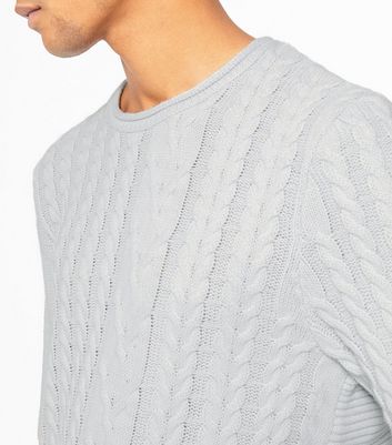 mens grey cable knit jumper