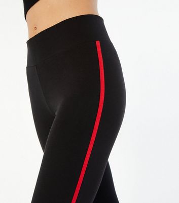 Womens black pants with clearance red stripe