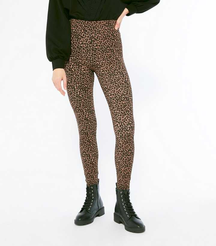 Brown Leopard Print High Waist Leggings