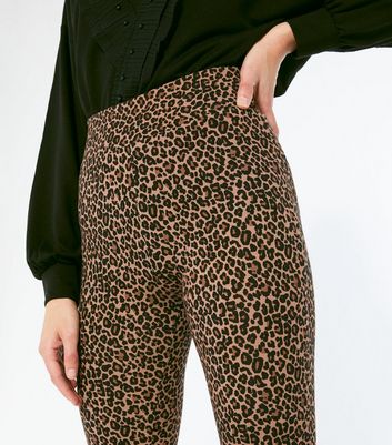 Brown Leopard Print High Waist Leggings 