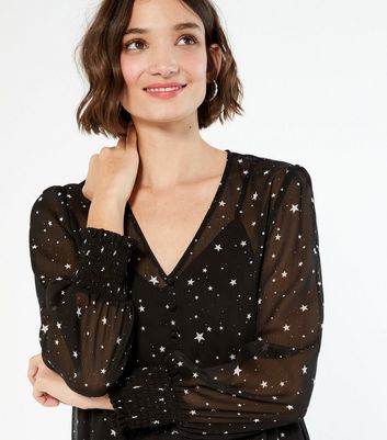 star print smock dress
