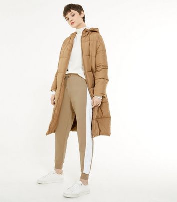 Camel Colour Block Stripe Joggers | New Look