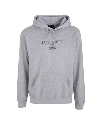 Image of Grey Marl Division Slogan One Pocket Hoodie New Look