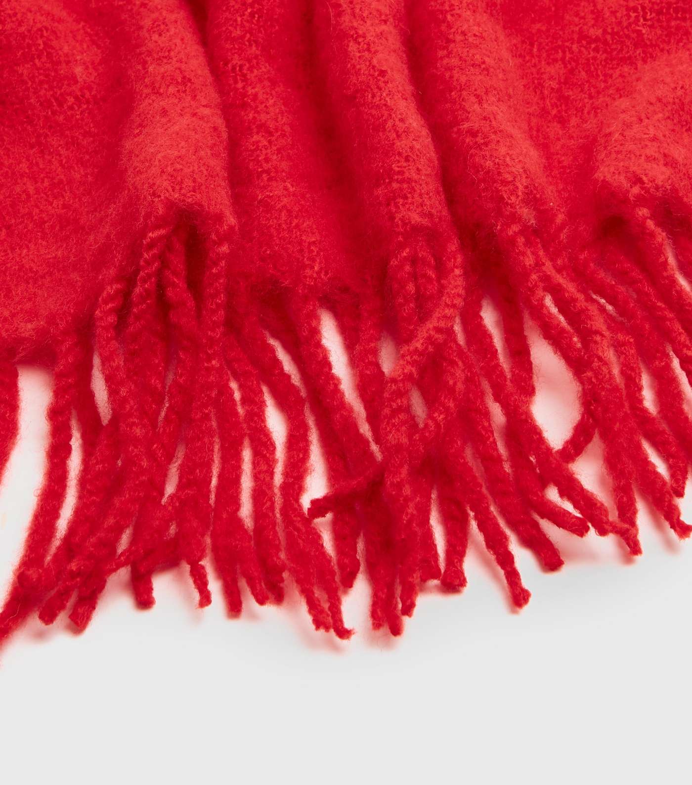 Girls Red Brushed Tassel Scarf Image 2