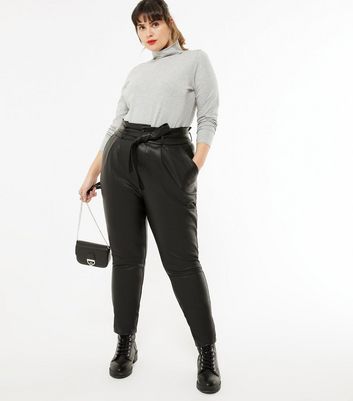 Vera Moda Curves Black Leather-Look Tie 