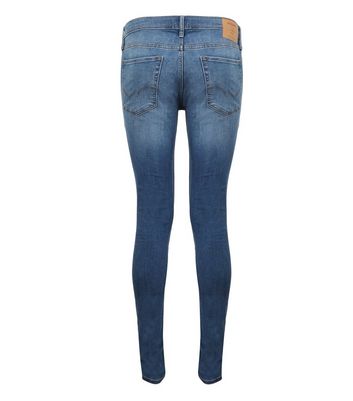Image of Jacks & Jones Blue Washed Skinny Jeans New Look
