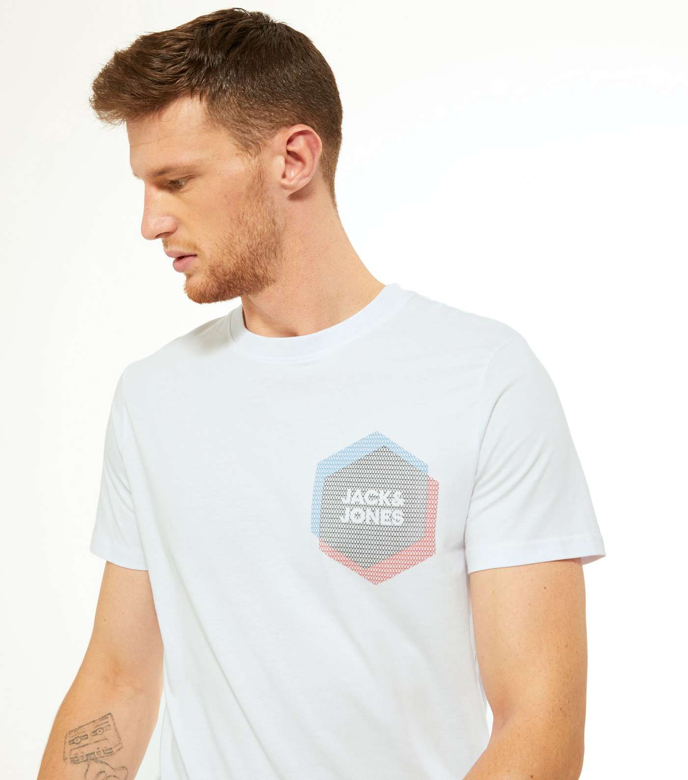 Jack & Jones White Layered Logo T-Shirt Image 3