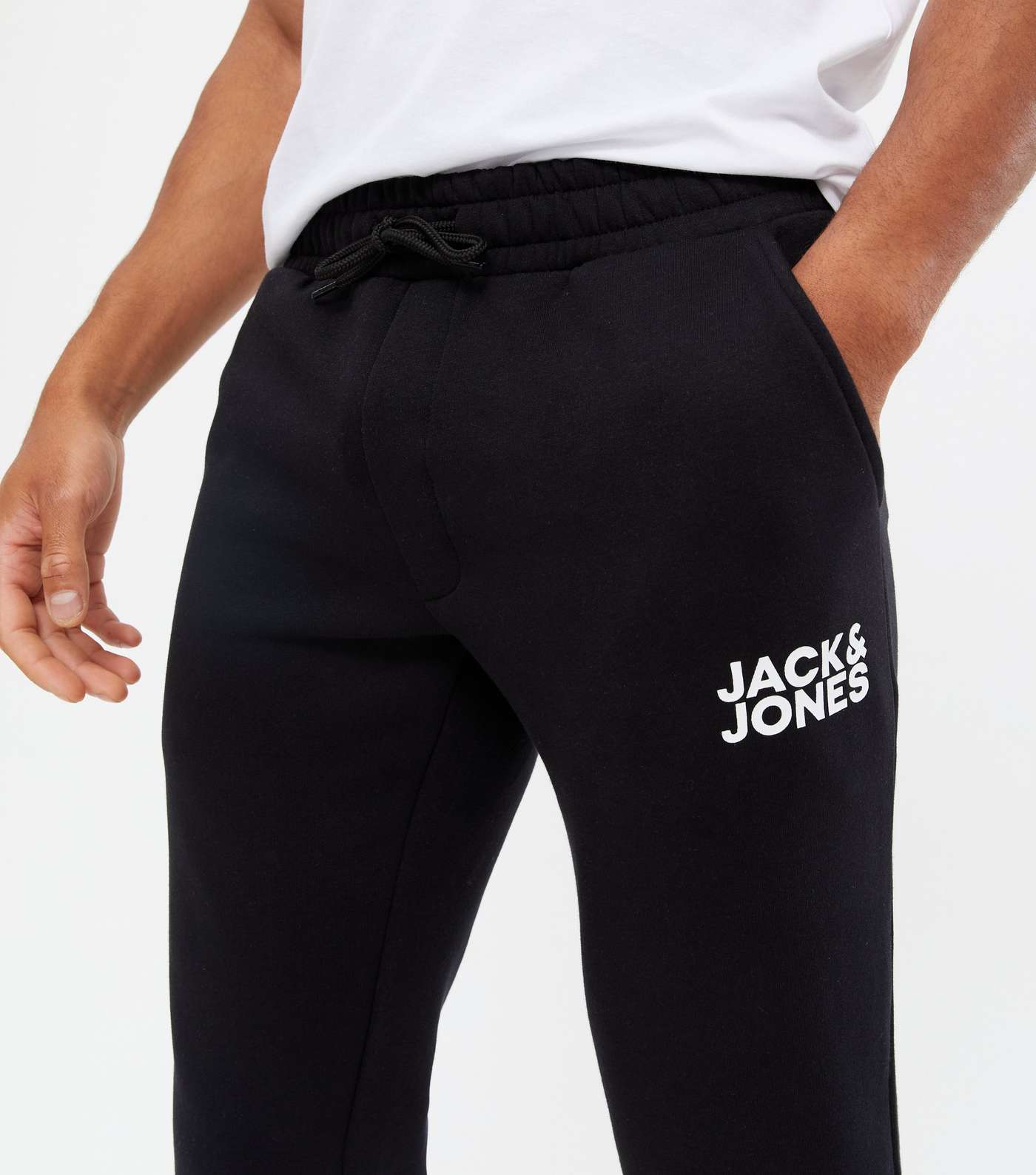 Jack & Jones Black Logo Joggers Image 3