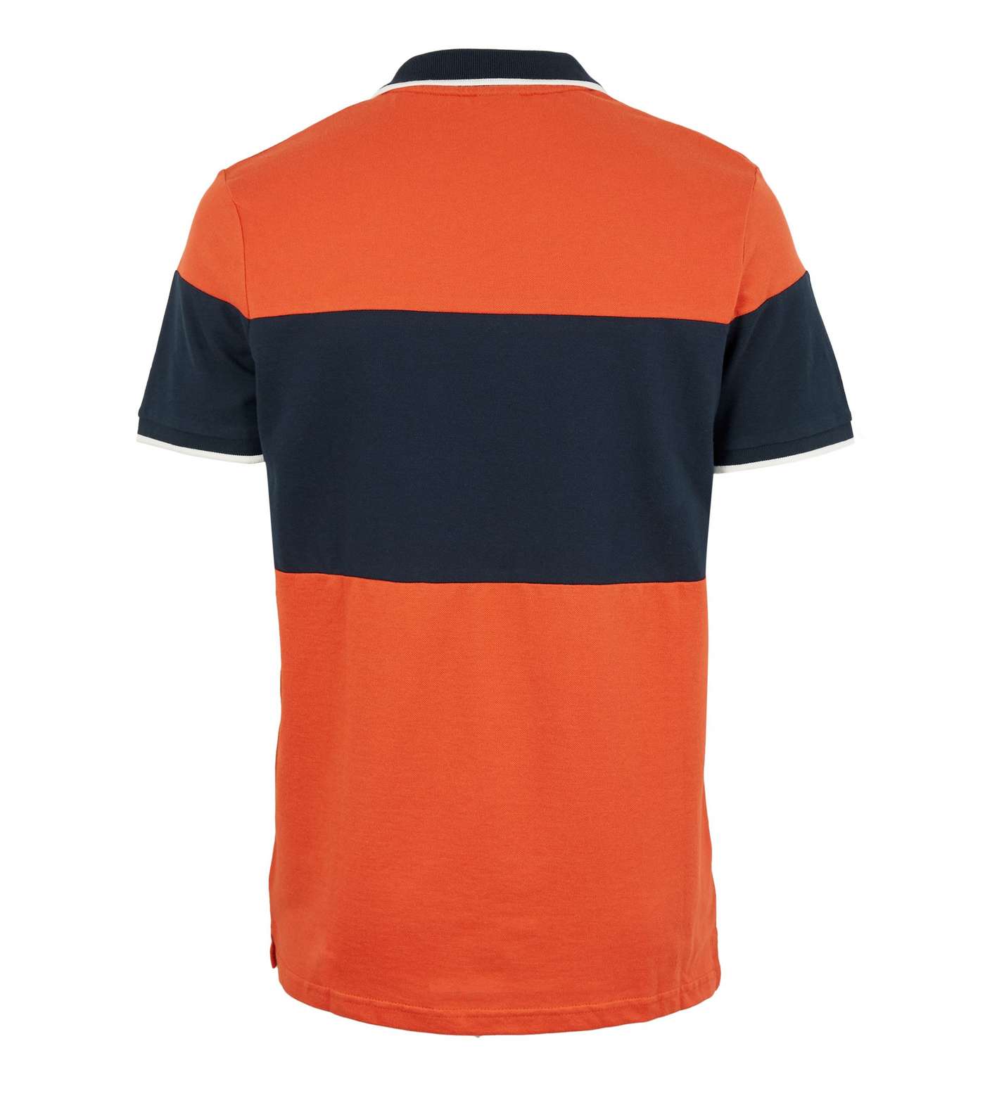 Jack & Jones Orange Contrast Stripe Polo Shirt Image 2