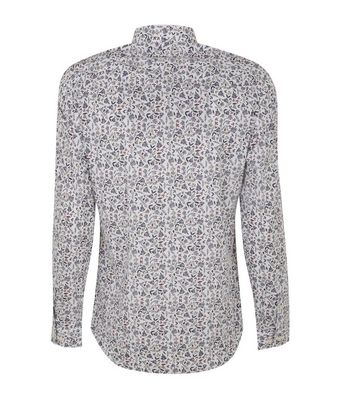 Image of Jack & Jones Dark Red Leaf Print Collared Shirt New Look