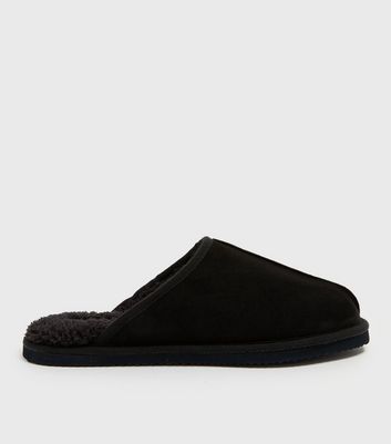 Jack \u0026 Jones Black Teddy Lined Slippers 