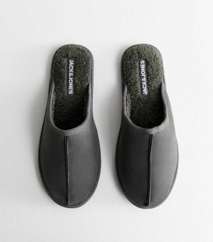 Jack & Jones Dark Grey Faux Suede Slippers