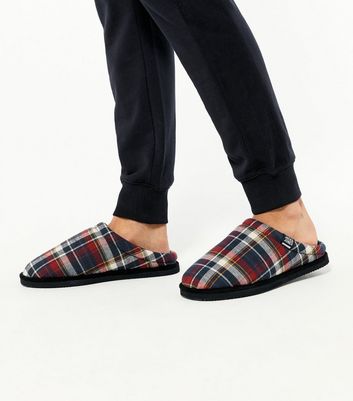 Mens checked clearance slippers