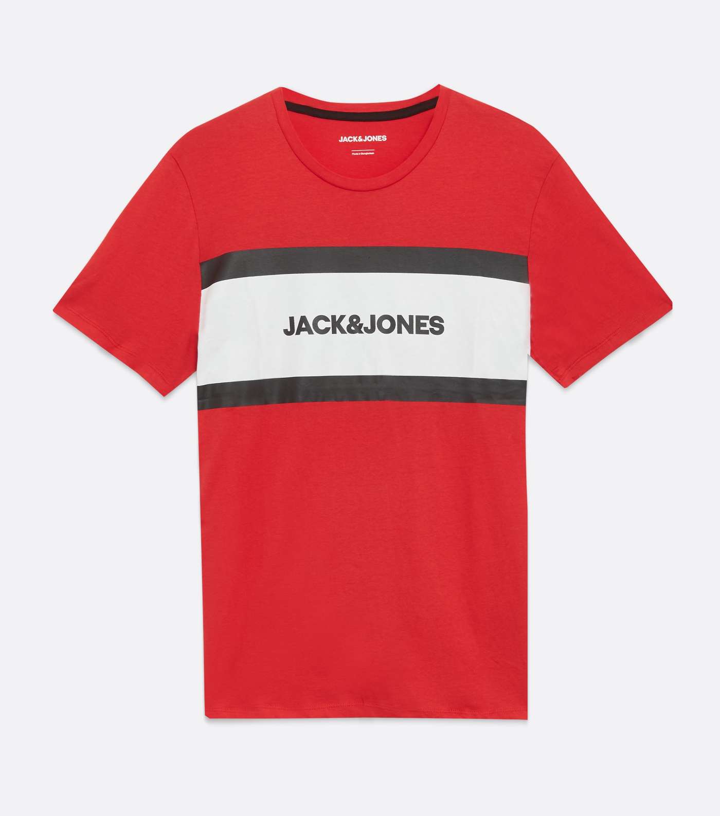 Jack & Jones Dark Red Stripe Logo T-Shirt  Image 5