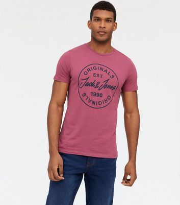 jack and jones pink t shirt