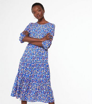 new look blue flower dress