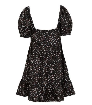 Cameo Rose Black Floral Square Neck 