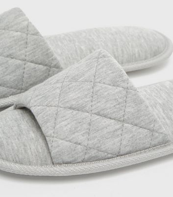 Grey Quilted Jersey Slider Slippers New Look Vegan shop for Grey Quilted Jersey Slider Slippers New Look Vegan at Shopo