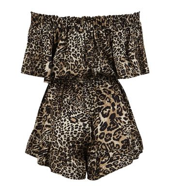 Leopard print clearance bardot playsuit