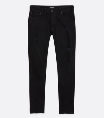 Jack \u0026 Jones Black Ripped Skinny Jeans | New Look