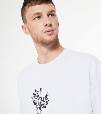 Image of Cream Flower Logo Sweatshirt New Look