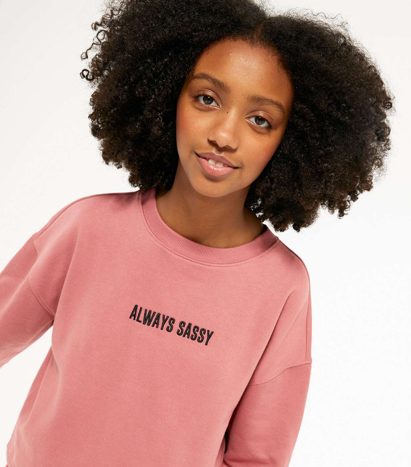 Girls Mid Pink Always Sassy Slogan Sweatshirt Image 2