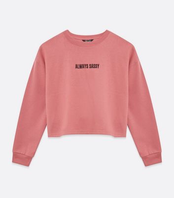 pink slogan sweatshirt