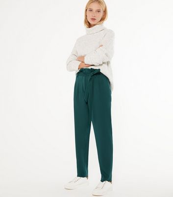 Green Chain Satin Wide Leg Trousers  New Look
