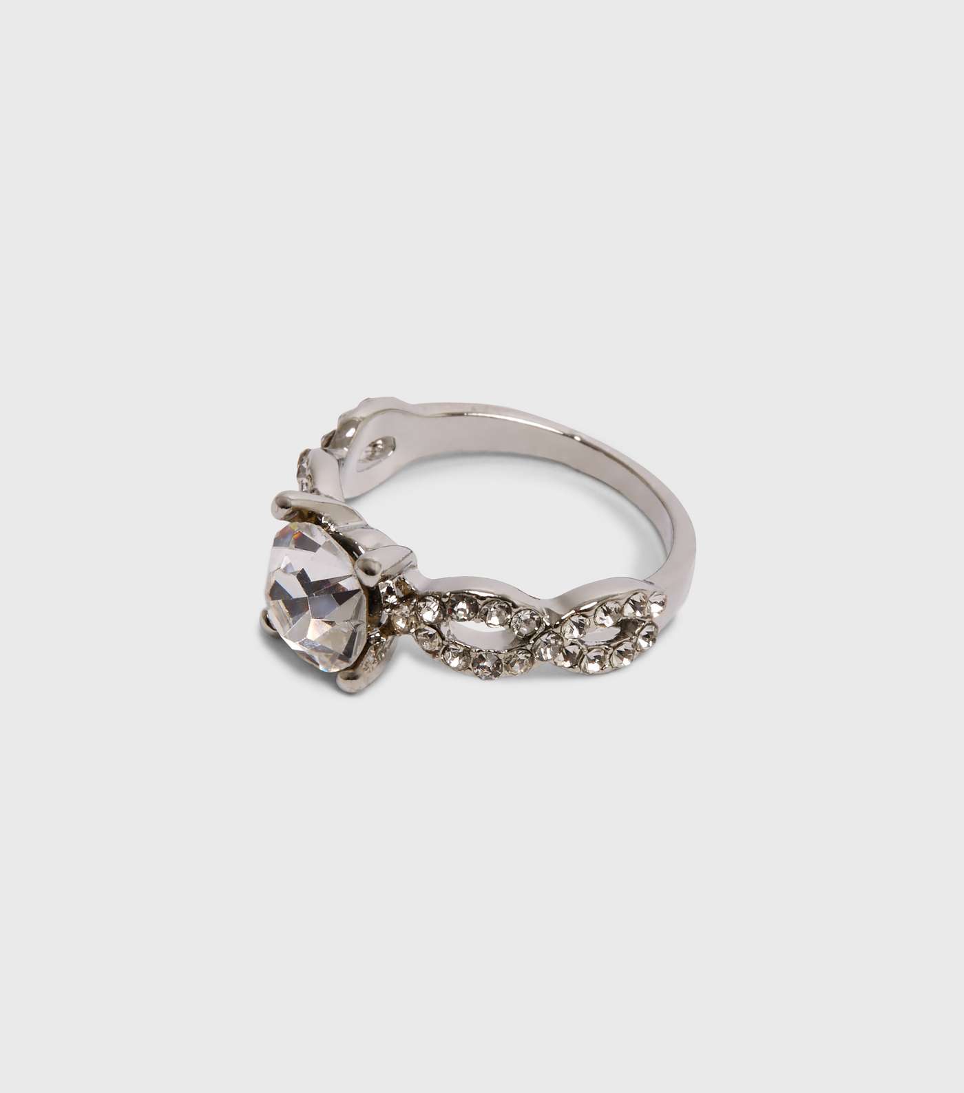 Silver Gem Diamanté Loop Ring